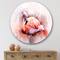 Designart - Portrait of Pink Flamingo III - Farmhouse Metal Circle Wall Art